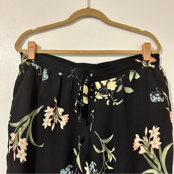 Joie Floral Silk Tie Waist Pants Womens Small Black - Picture 5 of 8